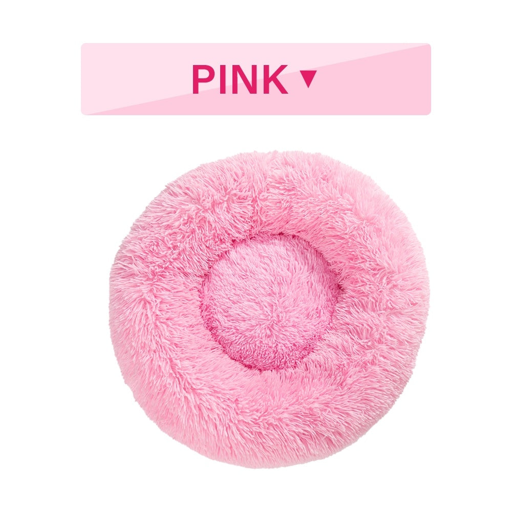 Fluffy Donut Dog Bed  Warm Soft Long Plush Pet Cushion Dog House Cat  Bed Washable Pet Sofa Mat Calming Samll Large Dog Beds petfuzzyfamily