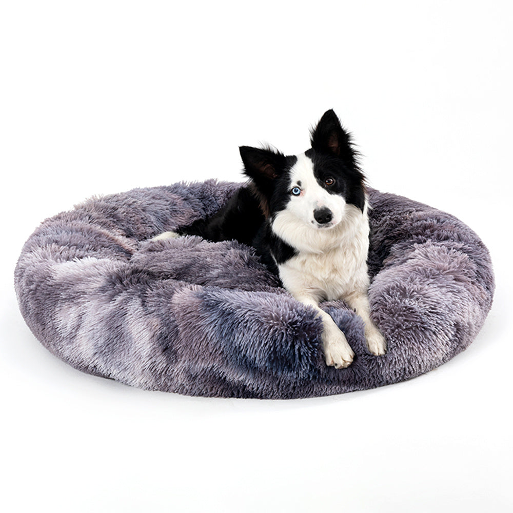 Fluffy Donut Dog Bed  Warm Soft Long Plush Pet Cushion Dog House Cat  Bed Washable Pet Sofa Mat Calming Samll Large Dog Beds petfuzzyfamily