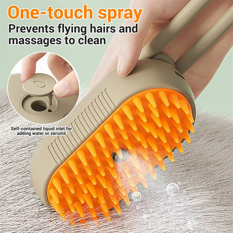 Cat Steam Brush Steamy Dog Brush 3 In 1 Electric Spray Cat Hair Brushes For Massage Pet Grooming Comb Hair Removal Combs Pet Products petfuzzyfamily