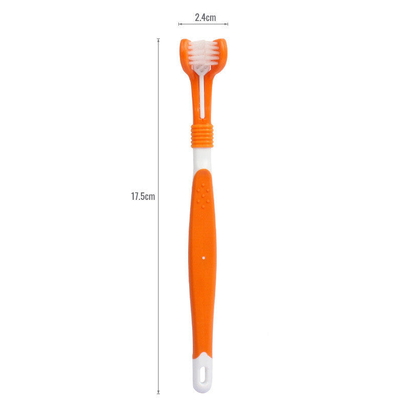 Pet Supplies Three-head Toothbrush Oral Cleaning petfuzzyfamily