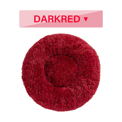 Fluffy Donut Dog Bed  Warm Soft Long Plush Pet Cushion Dog House Cat  Bed Washable Pet Sofa Mat Calming Samll Large Dog Beds petfuzzyfamily