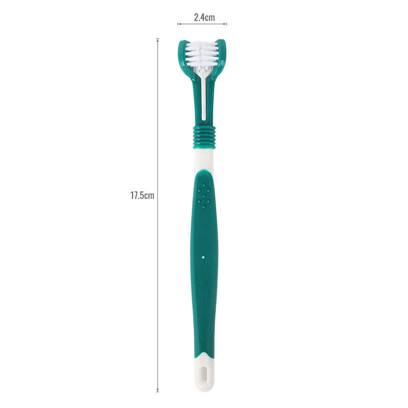 Pet Supplies Three-head Toothbrush Oral Cleaning petfuzzyfamily