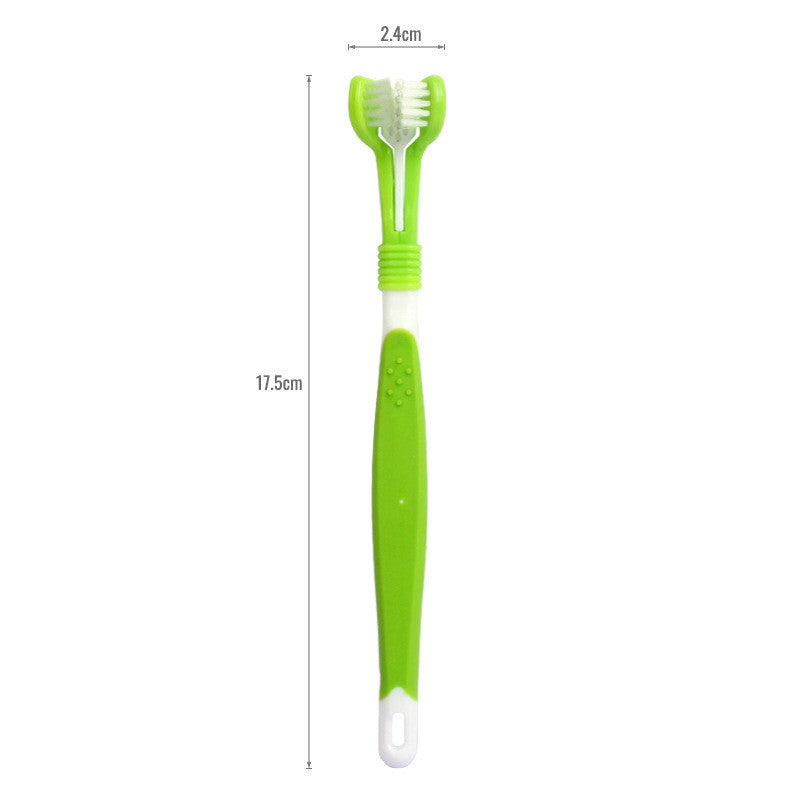 Pet Supplies Three-head Toothbrush Oral Cleaning petfuzzyfamily