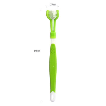 Pet Supplies Three-head Toothbrush Oral Cleaning petfuzzyfamily