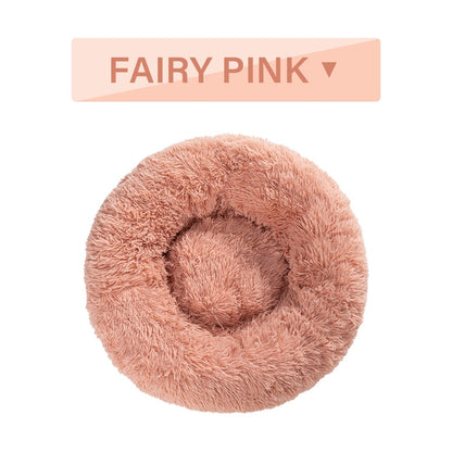 Fluffy Donut Dog Bed  Warm Soft Long Plush Pet Cushion Dog House Cat  Bed Washable Pet Sofa Mat Calming Samll Large Dog Beds petfuzzyfamily