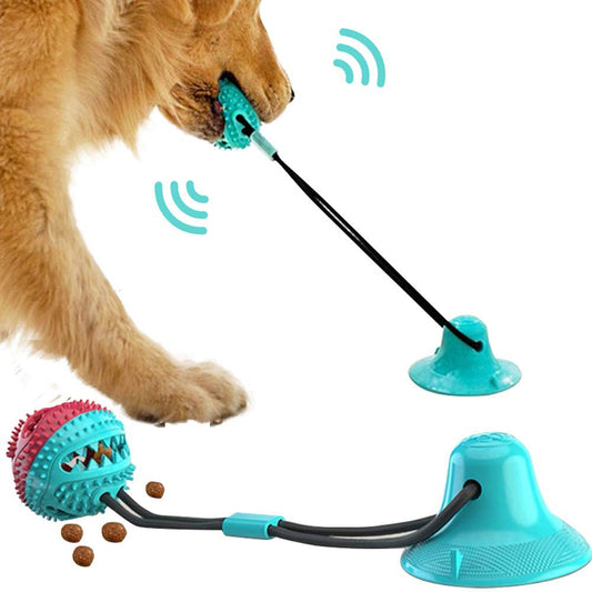 Dog Toys Silicon Suction Cup Tug Interactive Dog Ball Toy For Pet Chew Bite Tooth Cleaning Toothbrush Feeding Pet Supplies petfuzzyfamily